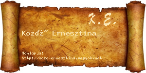 Kozó Ernesztina névjegykártya